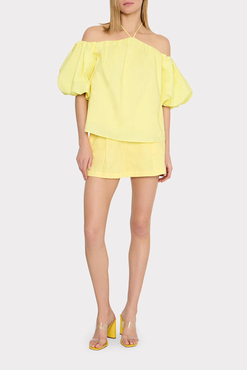 Halter Poplin Off The Shoulder Top