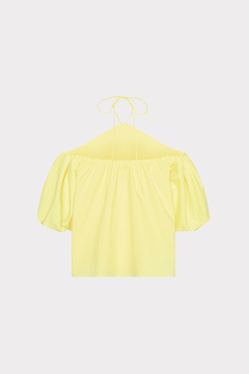 Halter Poplin Off The Shoulder Top