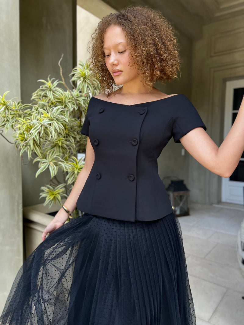 Diana  Off The Shoulder Top - Black