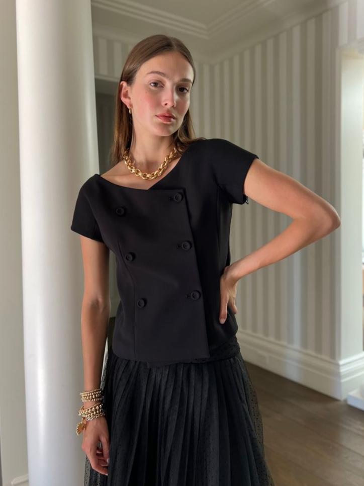 Diana  Off The Shoulder Top - Black