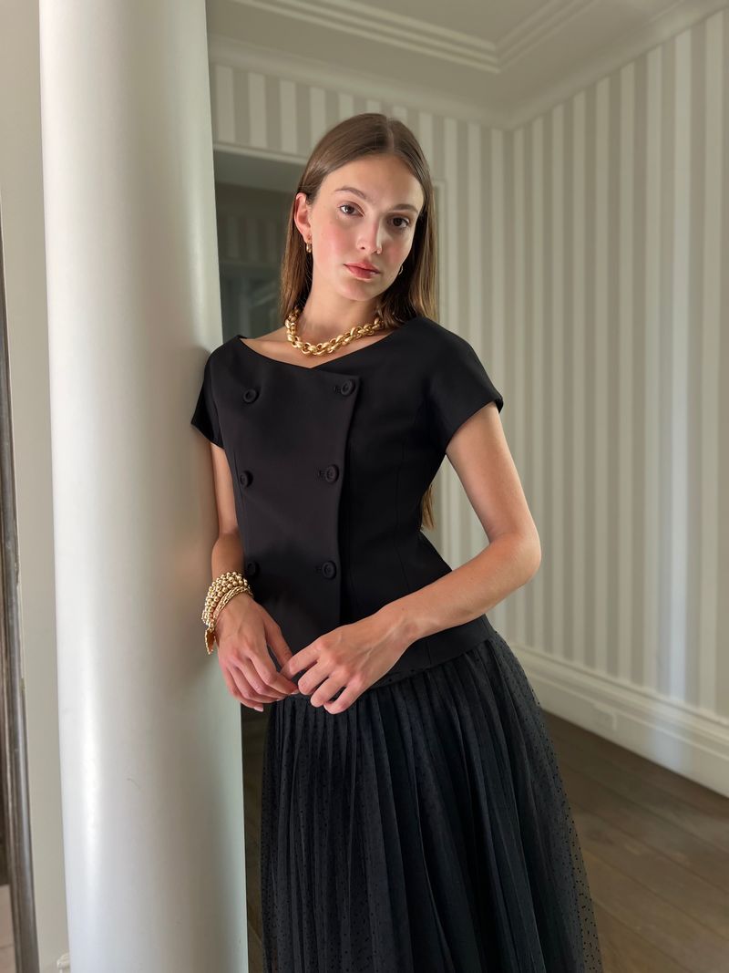 Diana  Off The Shoulder Top - Black