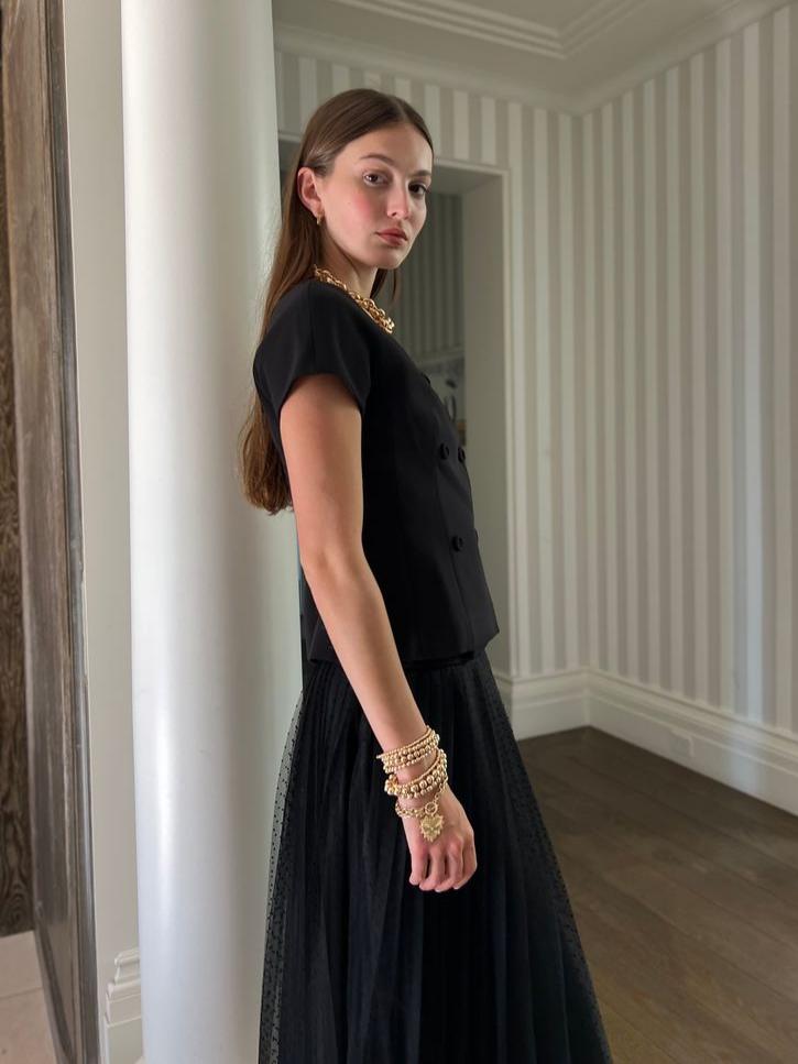 Diana  Off The Shoulder Top - Black