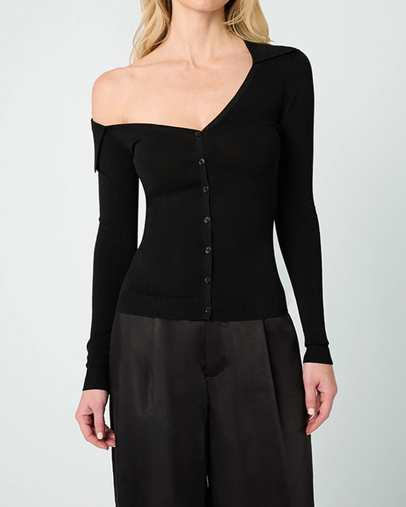Off The Shoulder Collared Shirt