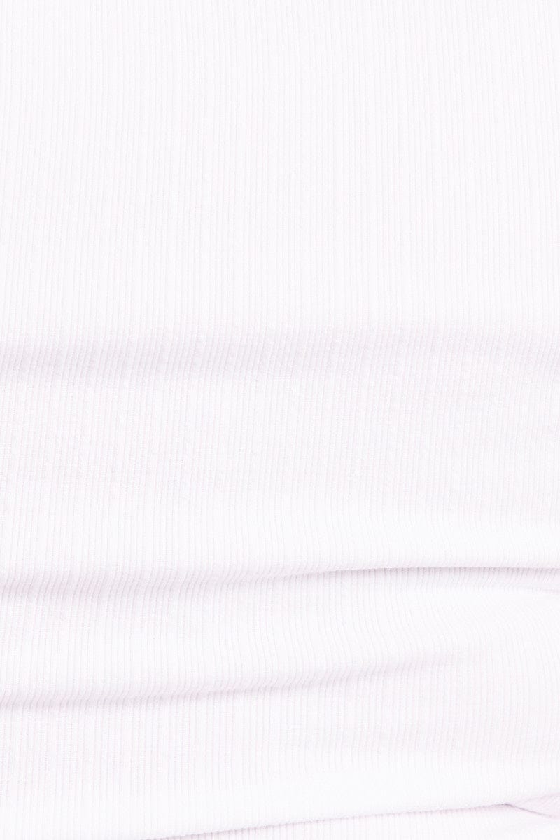 White T-shirt Short Sleeve Scoop Neck Lace Trim