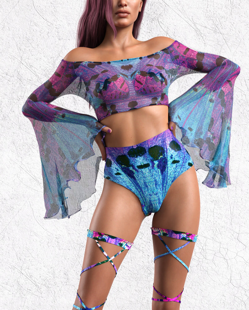 Crysalis Mesh Off Shoulder Top