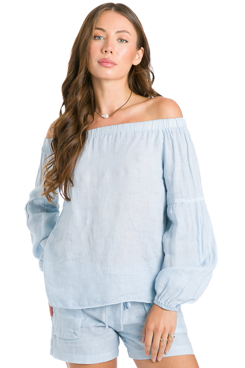 Off Shoulder Linen Top