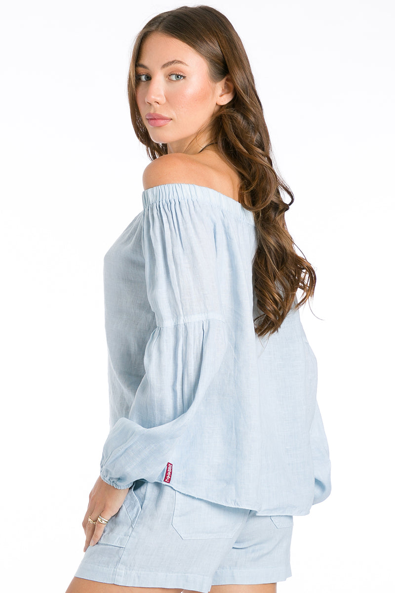 Off Shoulder Linen Top