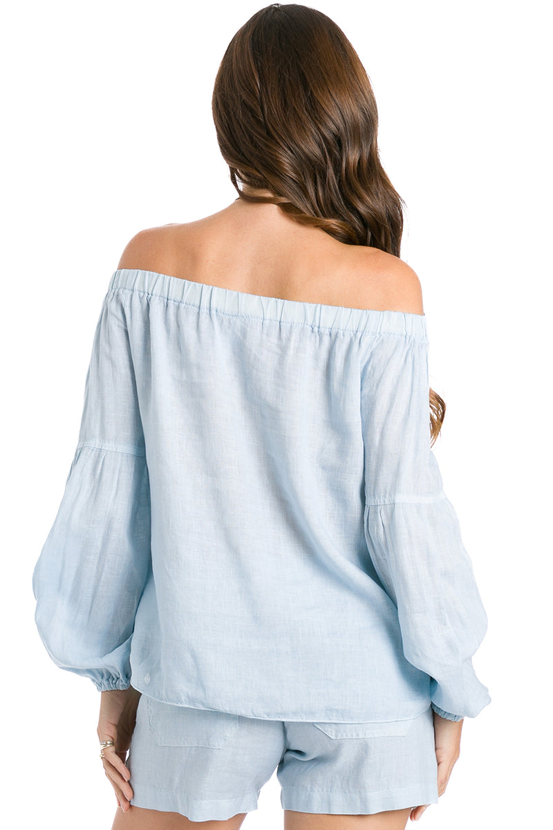 Off Shoulder Linen Top