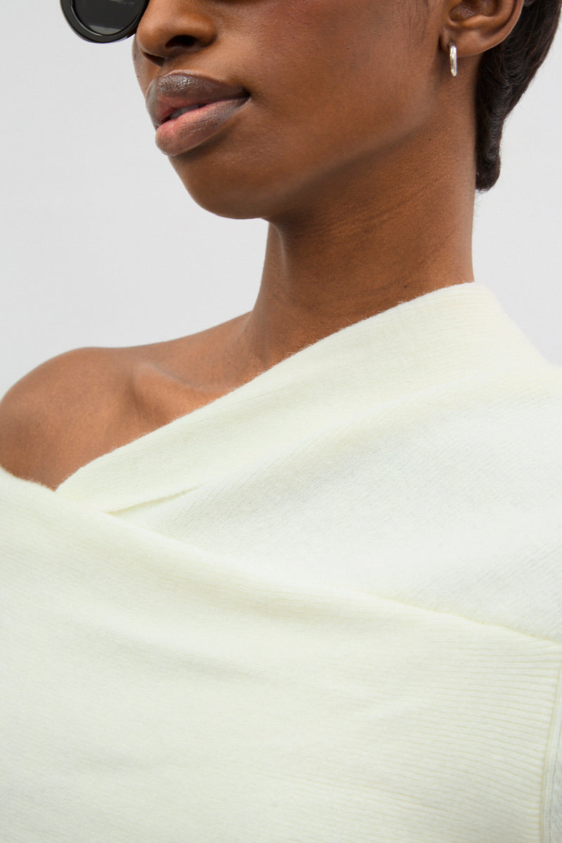 Ivory cross over off the shoulder top