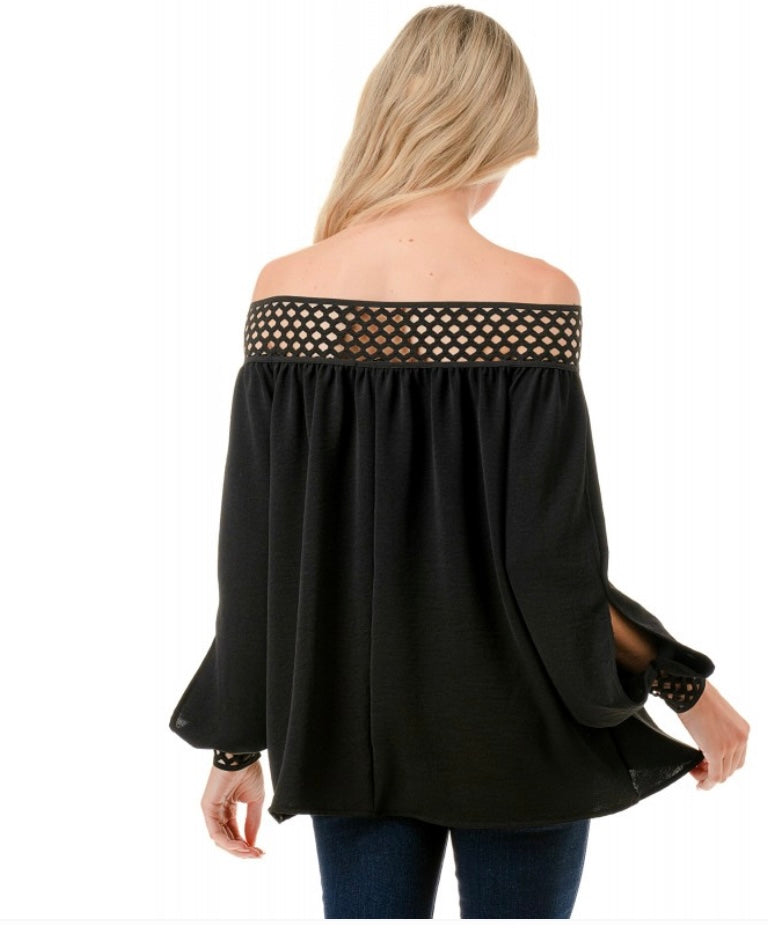 ARIELLA Black Off The Shoulder Top
