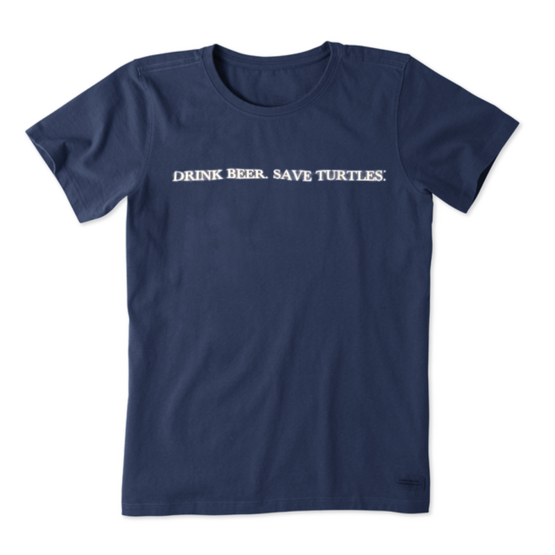 Drink Beer. Save Turtles.® Tee-Alligator Snapping Turtle Logo w/ TSA URL-Women's