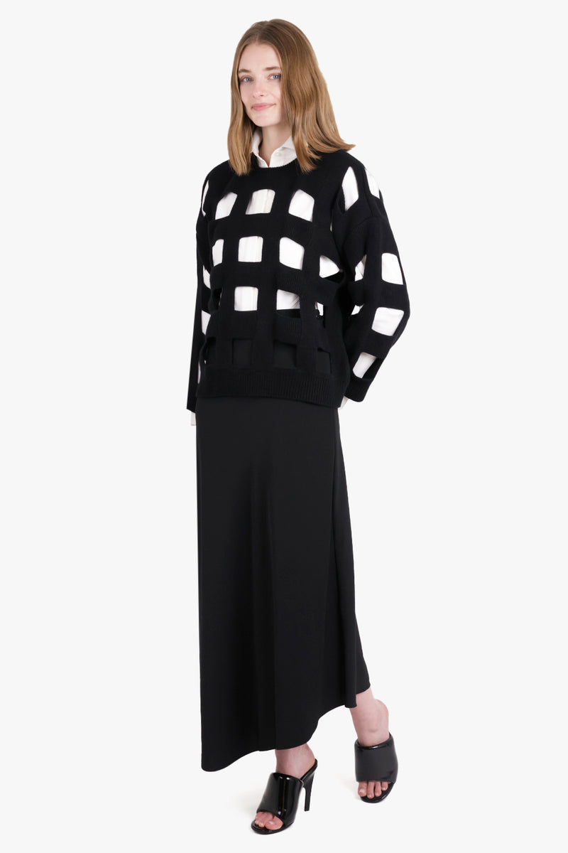Valentino Cut Out Detail Wool Jumper | Nero