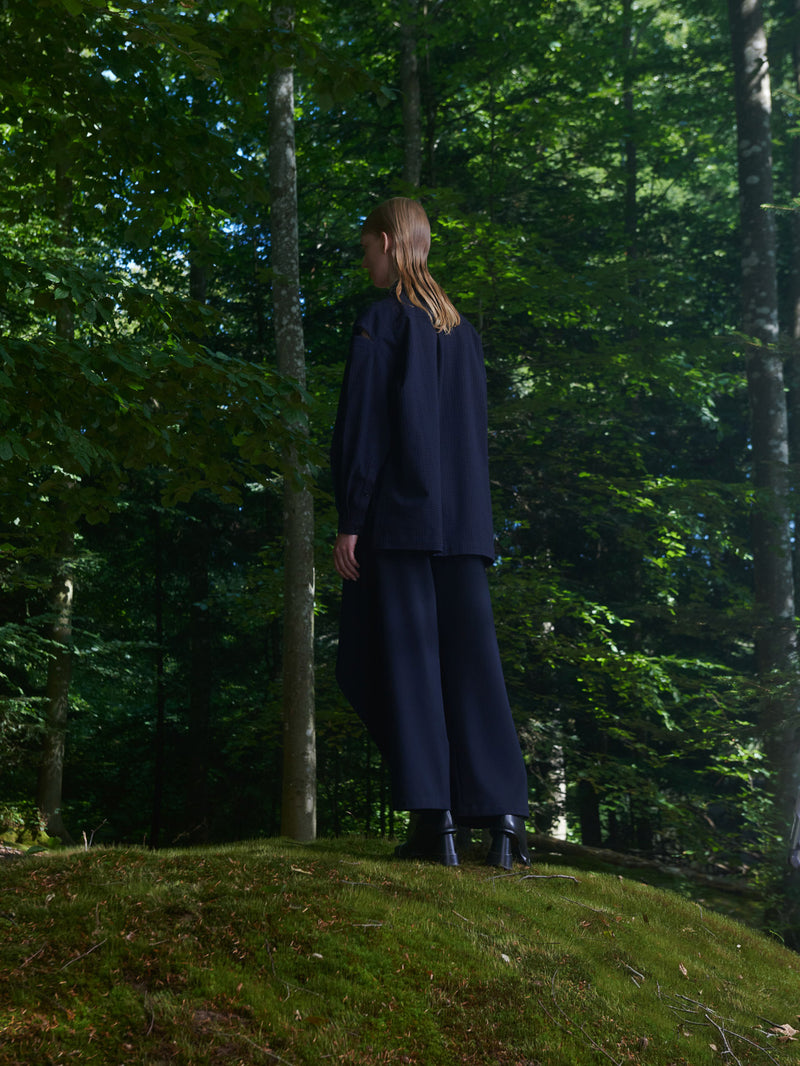 Cut Out Shirt  - Black Blue