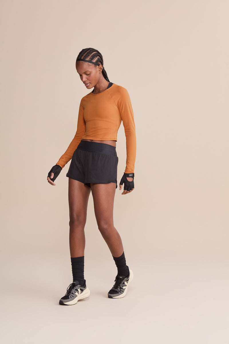 Cut Out Ribbed Knit Long Sleeve Top