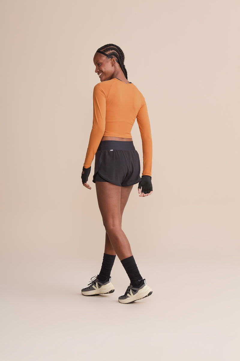 Cut Out Ribbed Knit Long Sleeve Top