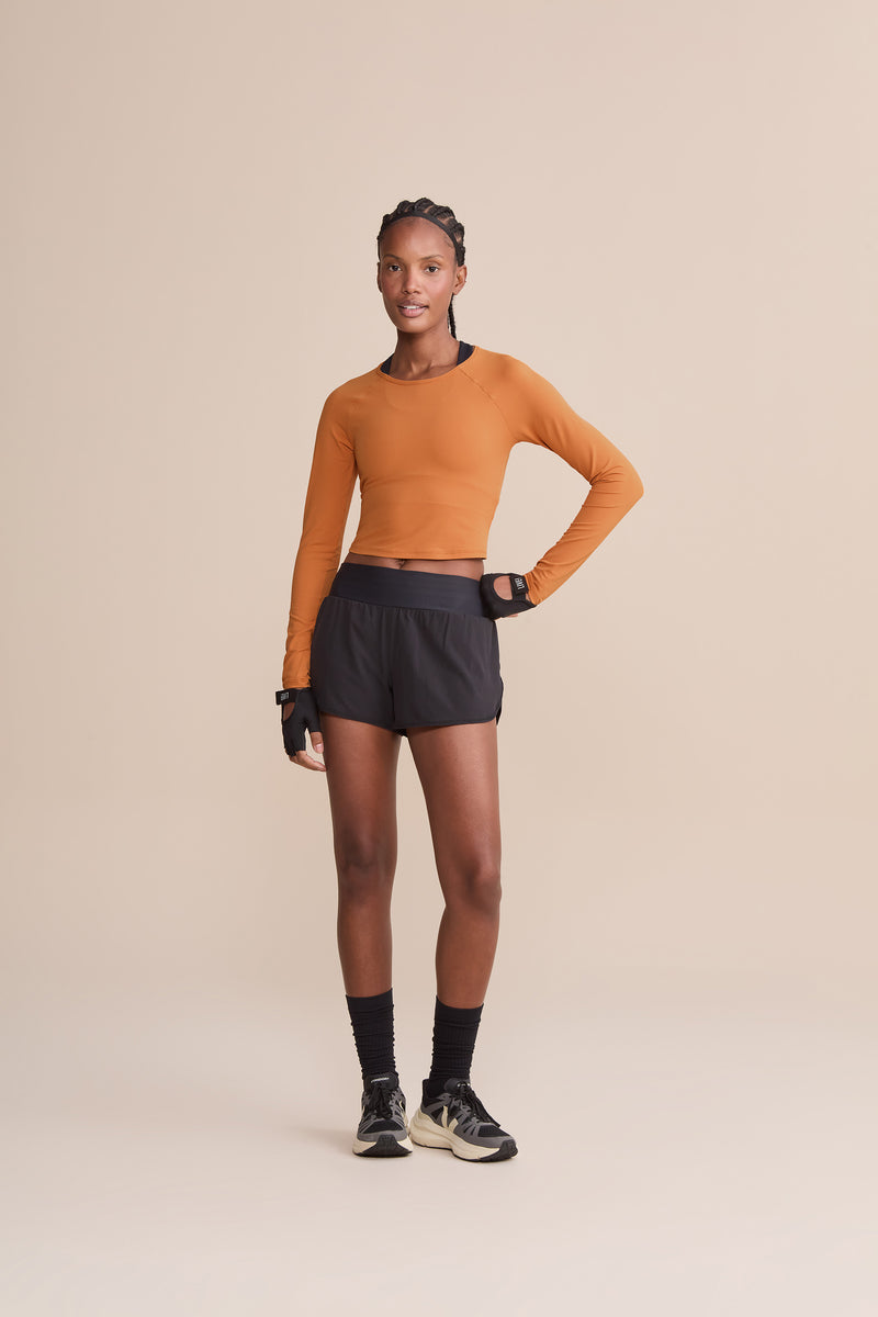 Cut Out Ribbed Knit Long Sleeve Top
