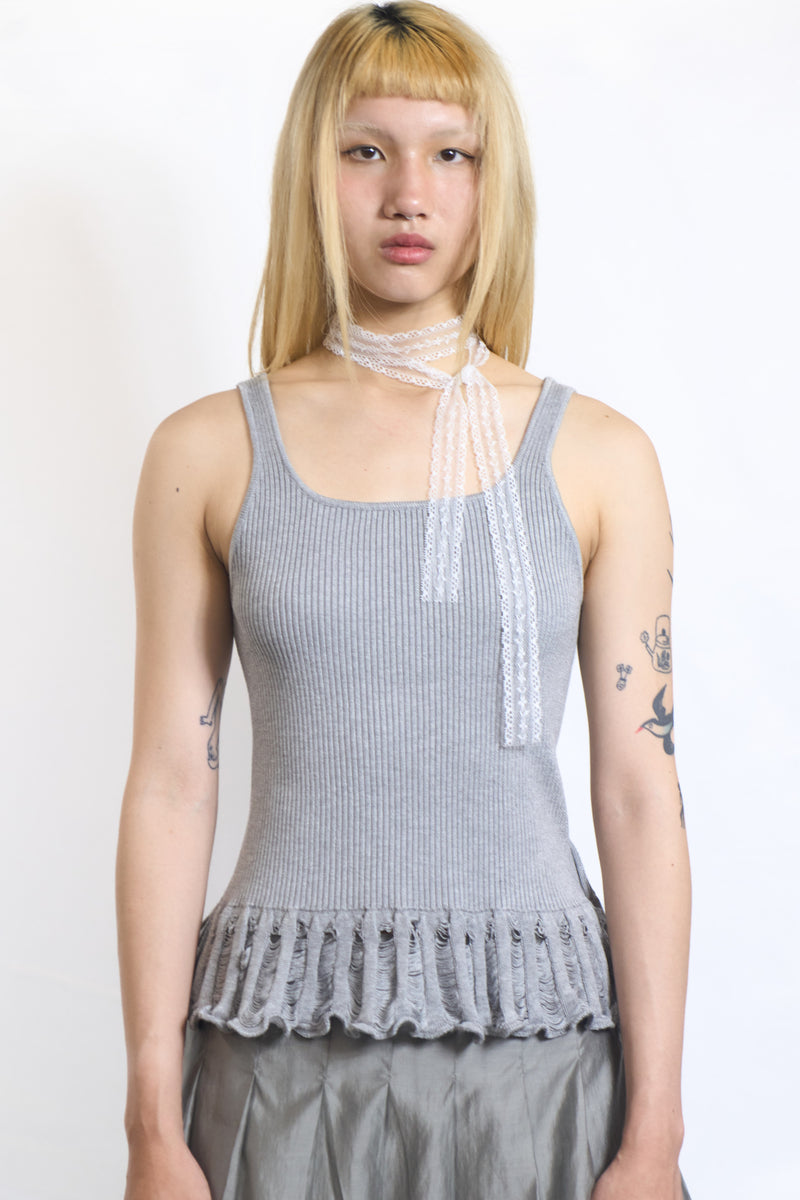 Cut-Out Ribbed Tank Top