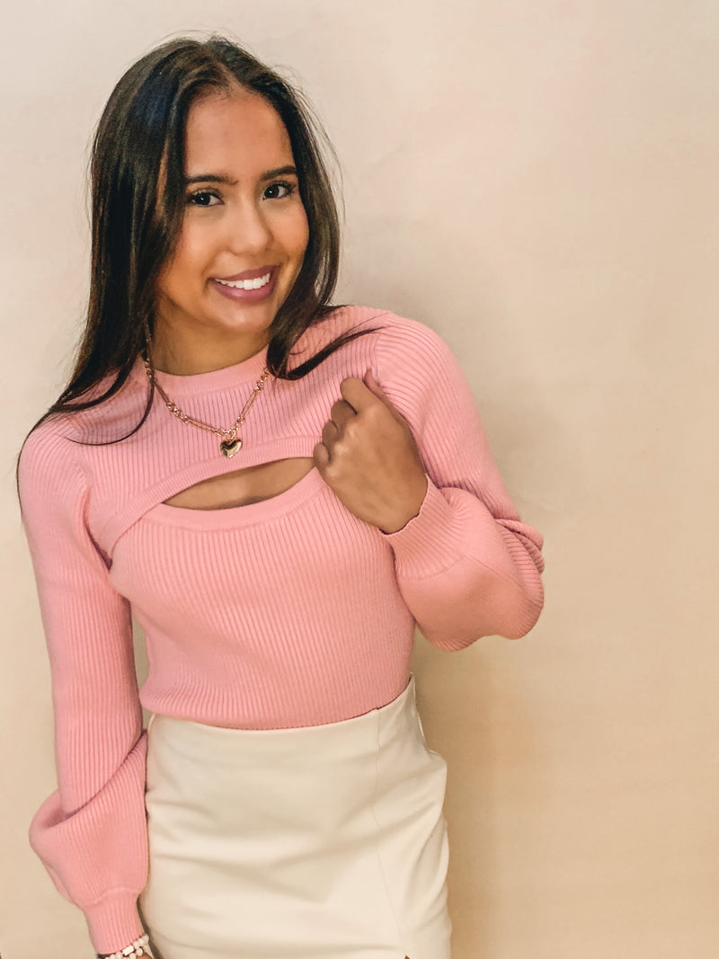 CUT OUT SWEATER KNIT TOP