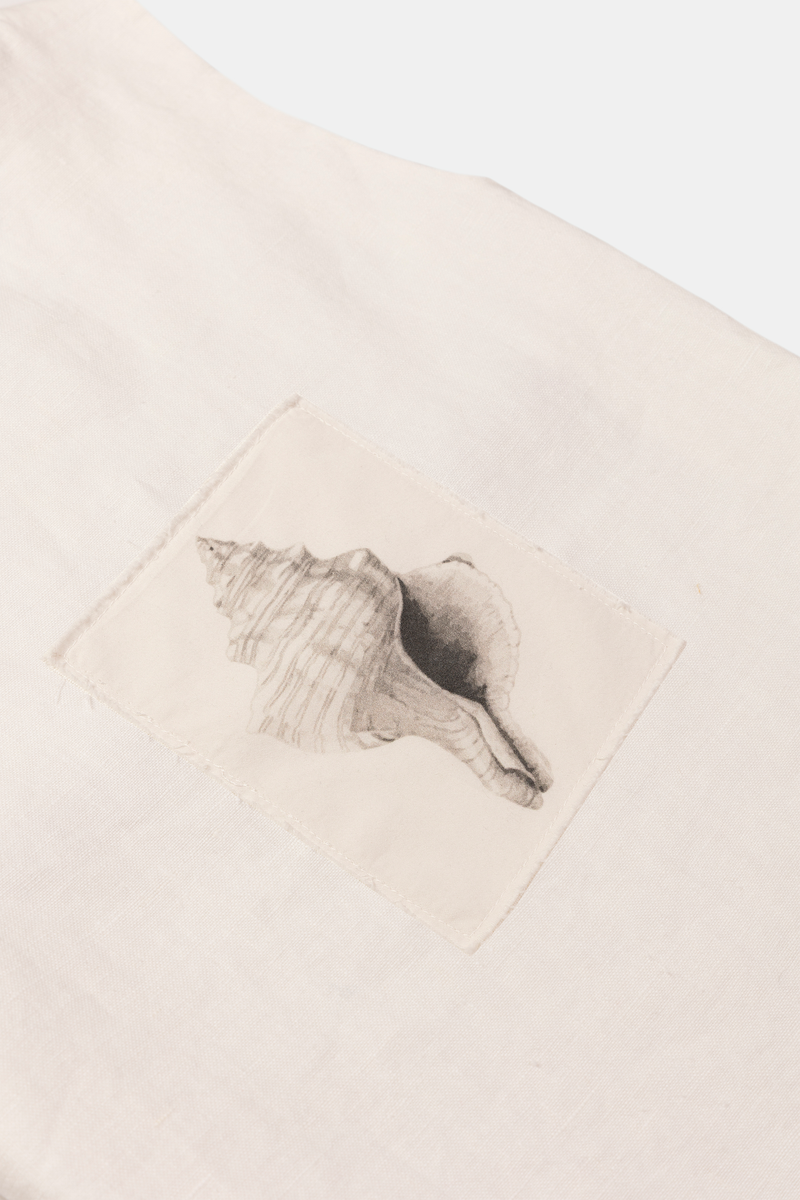 TOP BACKLESS GRAPHIC SEASHELL OFF-WHITE