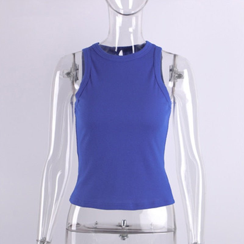 Summer Sexy Backless Tank Top Women Sleeveless Vest Quality Y2k Knitted Camis Tank Tops Women Casual Solid Color Basic Camisole