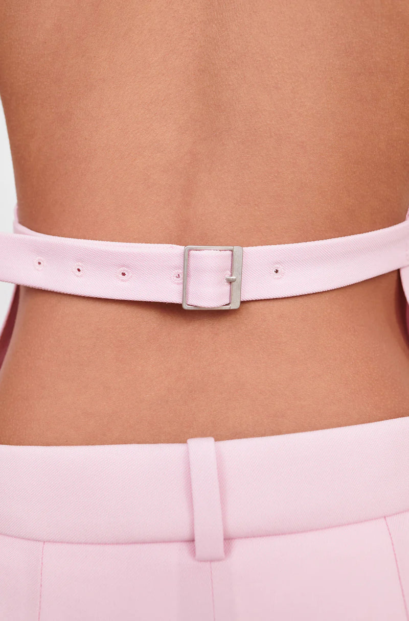Backless Halter Top Blush