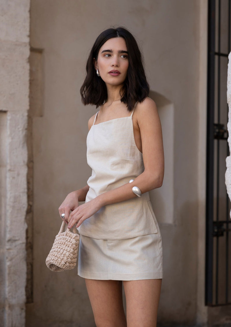 Olivia Linen Backless Top