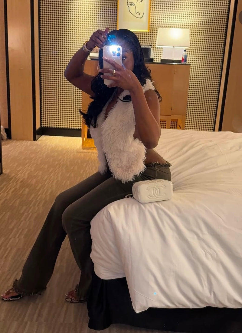 Fur Halter Top Backless- Fan Favorite!