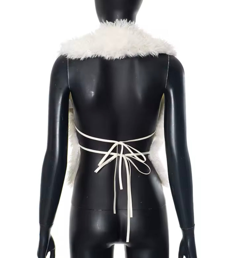 Fur Halter Top Backless- Fan Favorite!