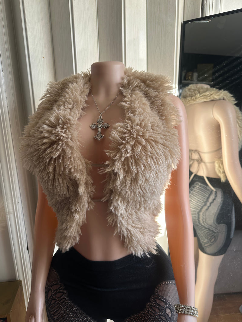 Fur Halter Top Backless- Fan Favorite!