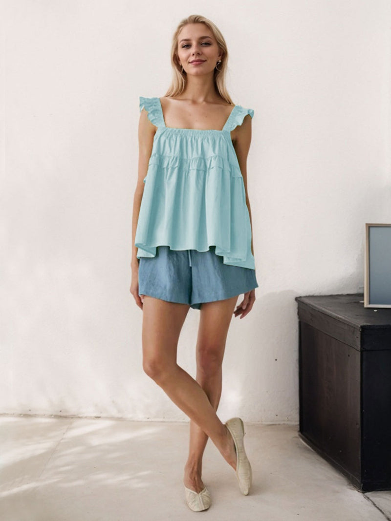 Liber Spring Women Backless Solid Color Blouse
