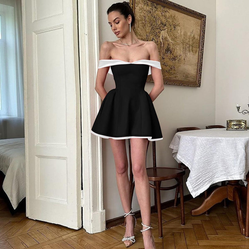 Women’s Tube Top Backless Dress – Slim Fit, High Waist