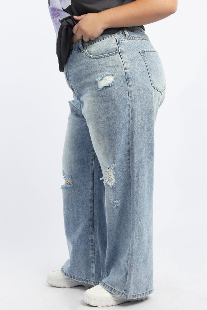 Denim Baggy Mid Rise Jeans