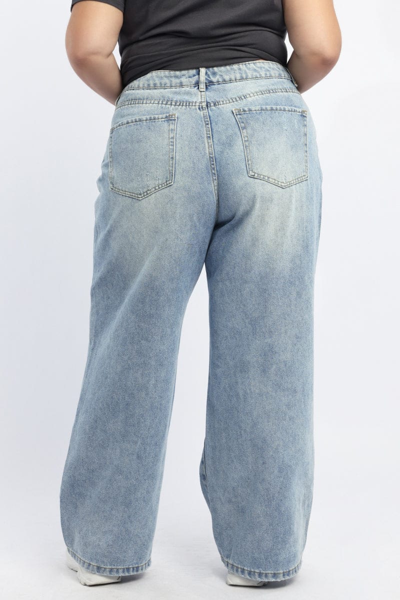 Denim Baggy Mid Rise Jeans