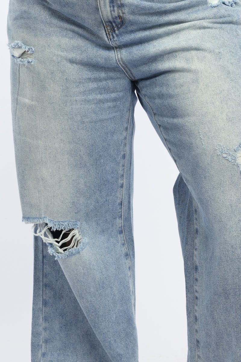 Denim Baggy Mid Rise Jeans