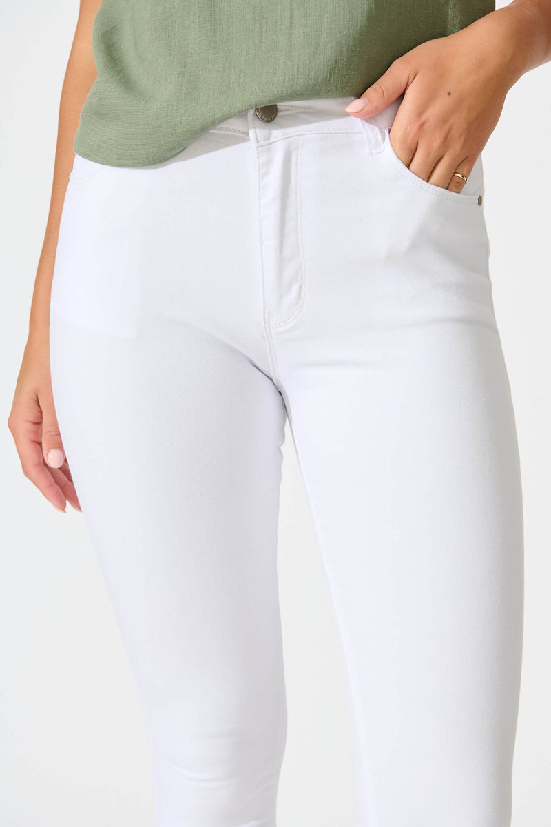 Siren High Rise Skinny Jean In White Denim
