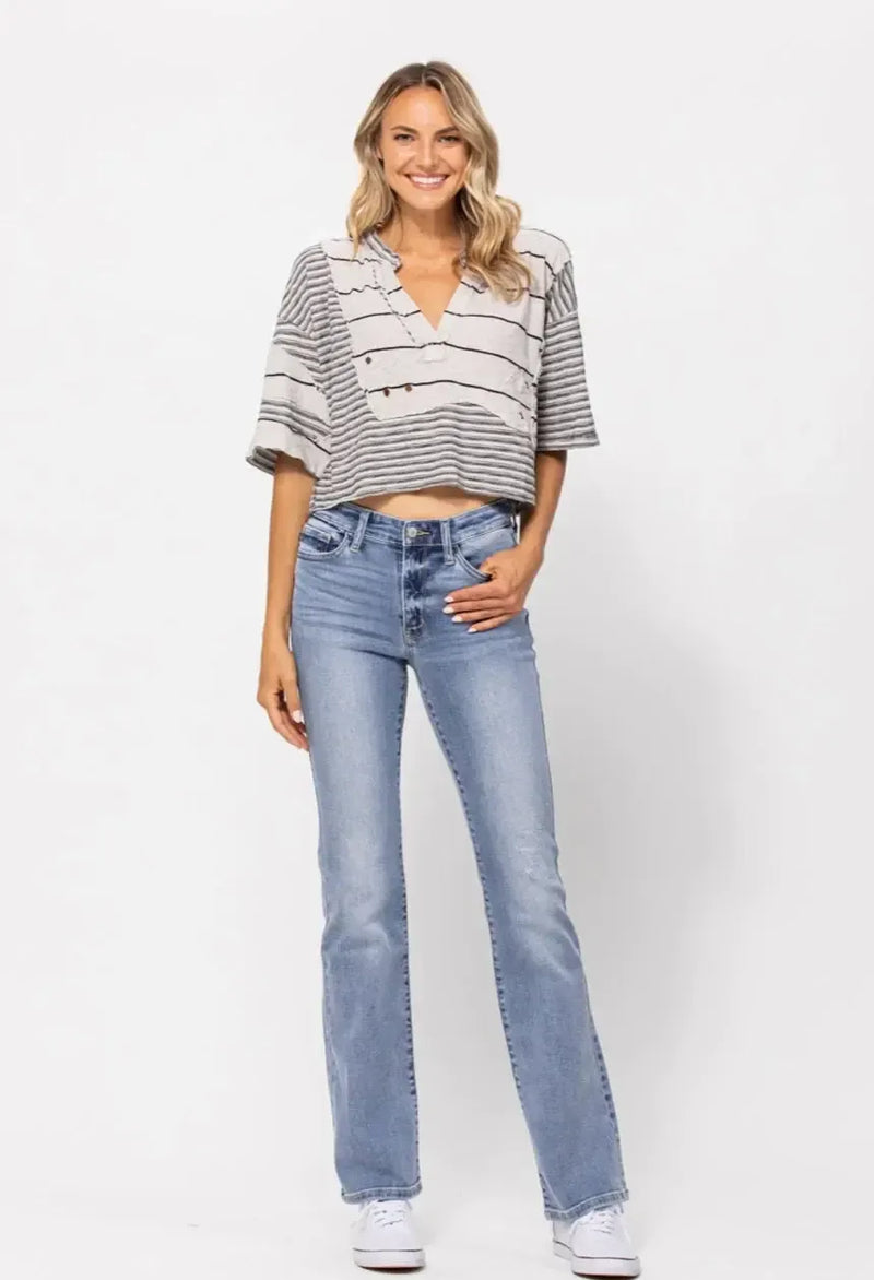 Judy Blue Mid Rise Bootcut Denim Jeans 82337