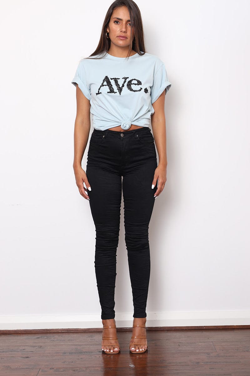 Refuge Denim Onyx Gelato Legs Ladies Jean Mid Rise - Black