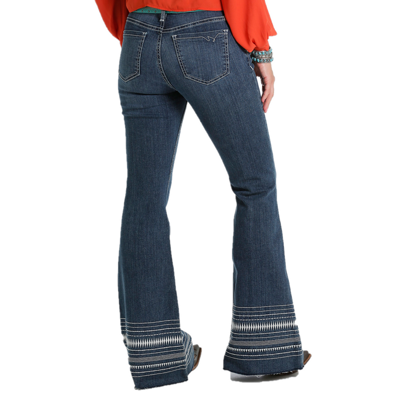 Cruel Denim® Ladies Hannah Super Flare Dark Stonewash Jeans CB70254071