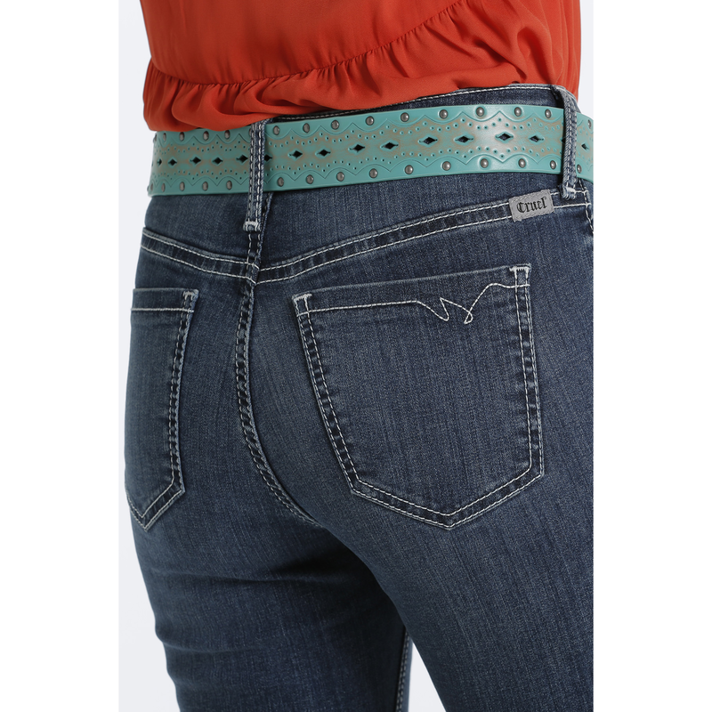 Cruel Denim® Ladies Hannah Super Flare Dark Stonewash Jeans CB70254071