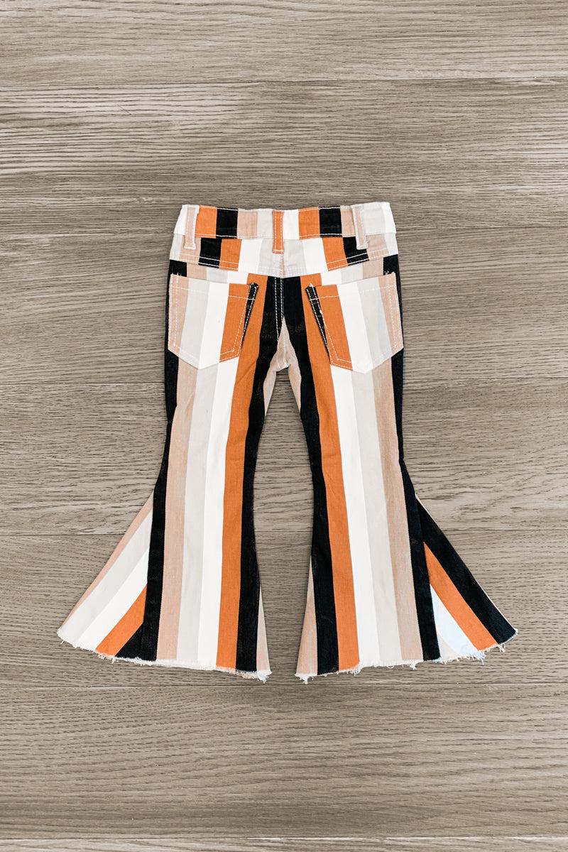 Striped Denim Bell Bottoms