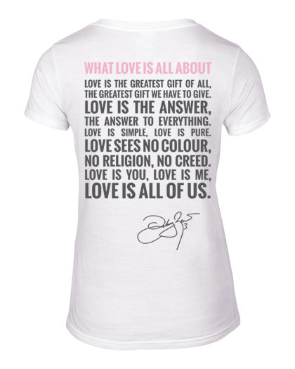 Junior Girls What Love Is All About V-Neck T-shirt