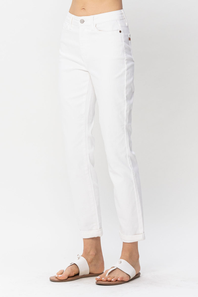 Judy Blue High Waist Double Cuff Boyfriend Denim Jeans 88675