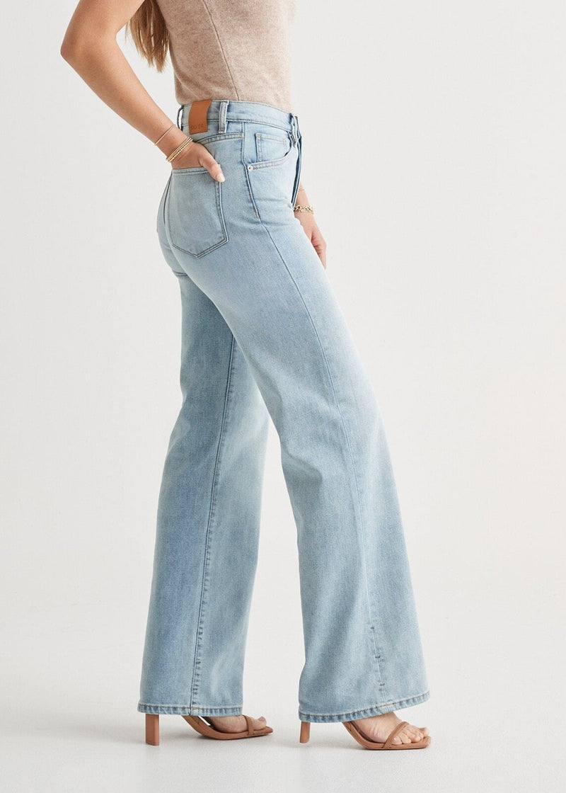 Midweight Denim Wide Leg (Button Fly) - Coastal Blue