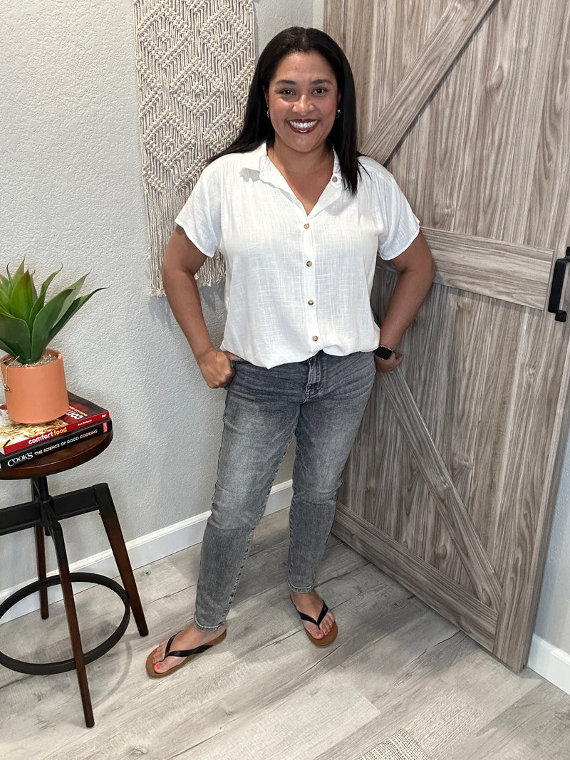 Size 20W Judy Blue Stone Wash Grey High Rise Slim Fit Denim Jeans