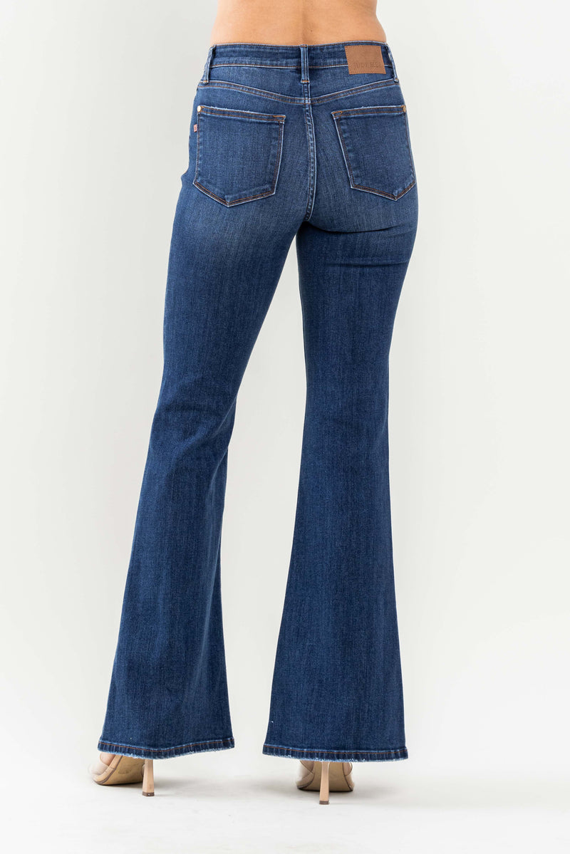 Judy Blue High Waist Classic Contrast Flare Denim Jeans 82591