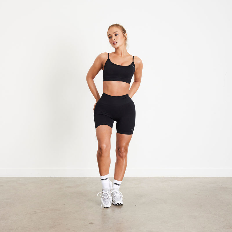 Vanquish Elevate Seamless Scrunch Black Shorts