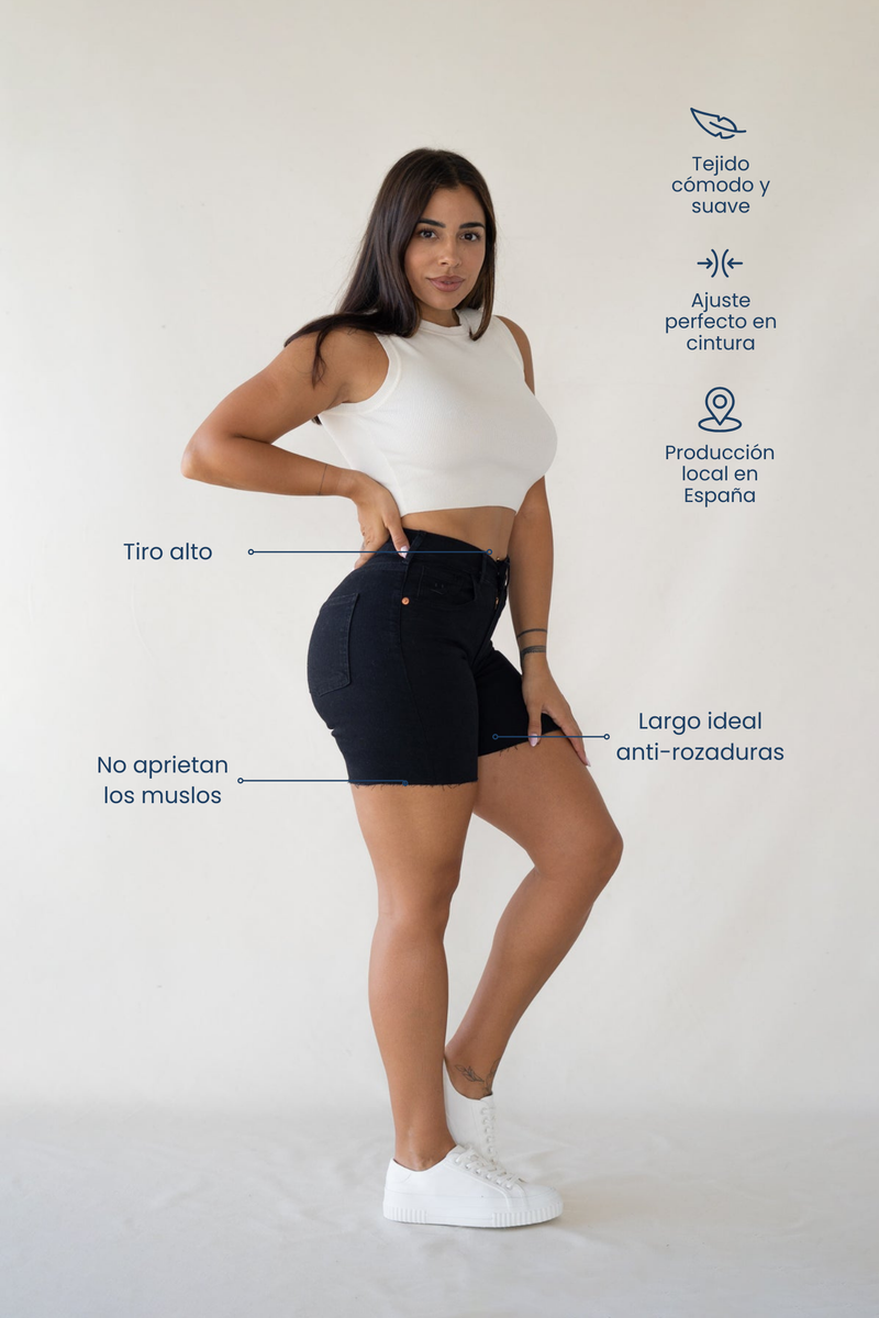 SHORTS HIGH RISE - BLACK