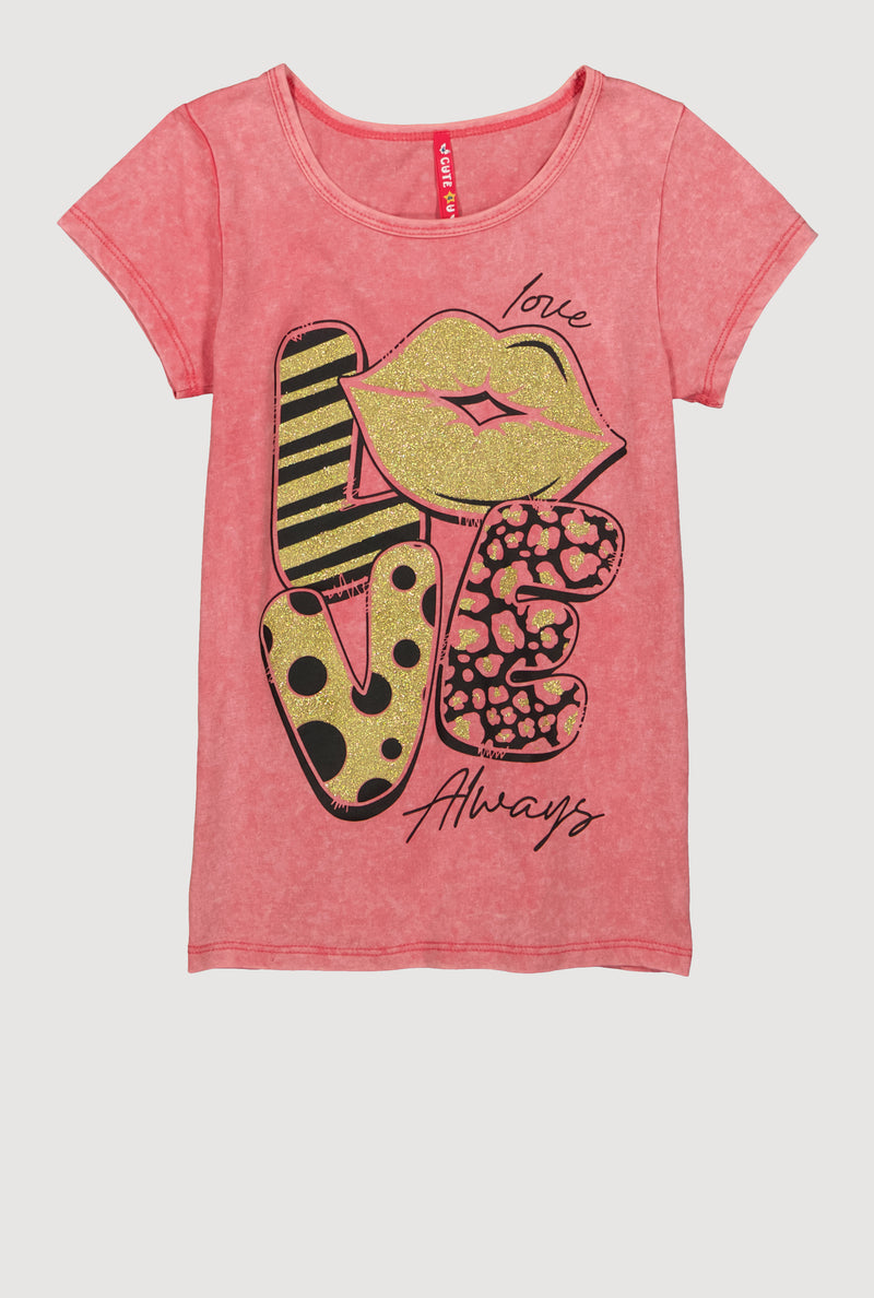 Girls Love Glitter Graphic Tee