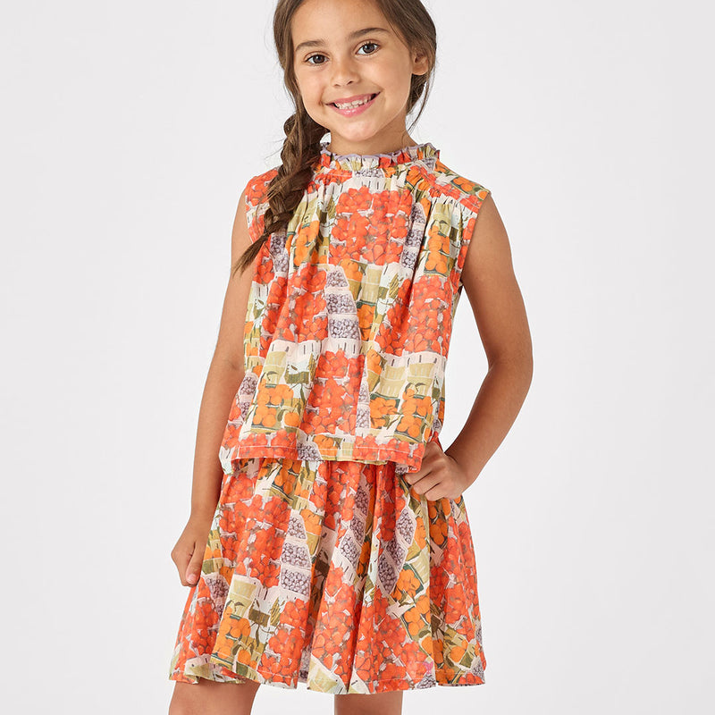Girls Gianna Skirt - Berries and Oranges