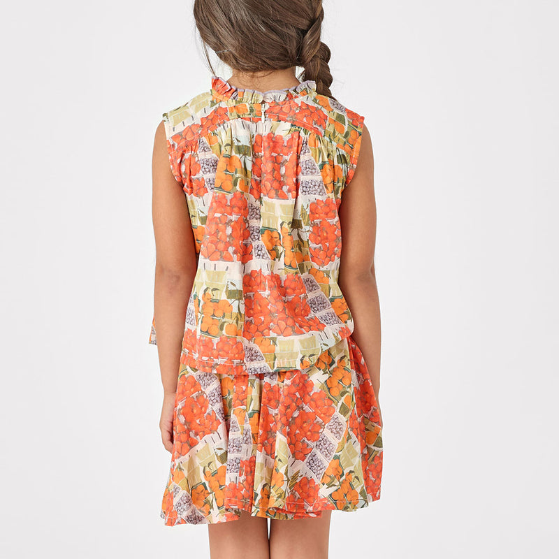 Girls Gianna Skirt - Berries and Oranges